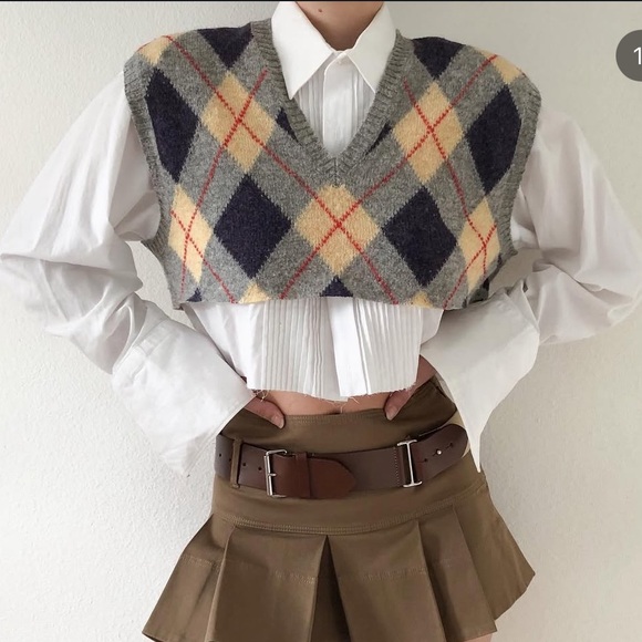 Christian Dior tuxedo cropped blouse sororite vintage - Picture 1 of 8